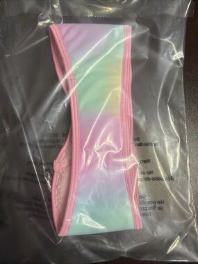Pastel Tie-Dye Pink Trim Bikini Bottom